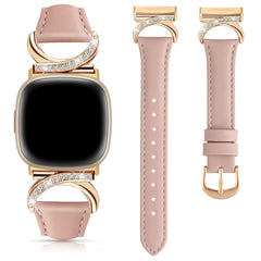 Leather Strap Compatible with Fitbit Versa 4/3 & Sense 2/Sense Smartwatch InterlockingLatch Replacement Band for Fitness Tracker
