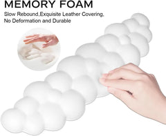 Leather Cloud Shape Wrist Rest Pad Soft PU Material Memory Foam Anti-Slip Rubber Base Office Keyboard Mouse Support Wrist Pad