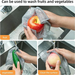 10/20Pcs Non-Scratch Stainless Steel Scrubbing Cloths Reusable Quick-Dry Silvery Kitchen Cleaning Dish Towel Scouring Cloth
