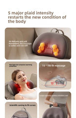 Electric Cervical Massage Bed Pillow Shiatsu Neck Shoulder Relaxation 3D Deep Tissue Kneading Waist Legs Ideal For Home Office