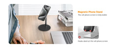 Magnetic Desk Phone Stand for iPhone16 15 14 13/12 - Phone Holder Dock with 360°Rotation, Height&Tilt Adjustable for Office/Home
