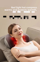 Electric Cervical Massage Bed Pillow Shiatsu Neck Shoulder Relaxation 3D Deep Tissue Kneading Waist Legs Ideal For Home Office