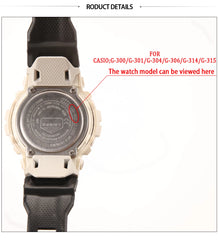 Resin Watch Strap Suitable for Casio G-300 G-301B G-350 G-306X G-315 Men's Band Rubber Replacement Bracelet Watch Accessories