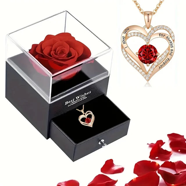 Rose Necklace With Gift Box