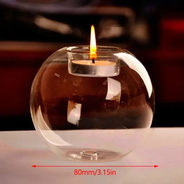 Transparent Glass Candle Holder - Kandy's Gadgets