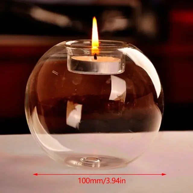 Transparent Glass Candle Holder - Kandy's Gadgets