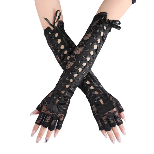 Elbow Length Half-finger Gloves - Kandy's Gadgets