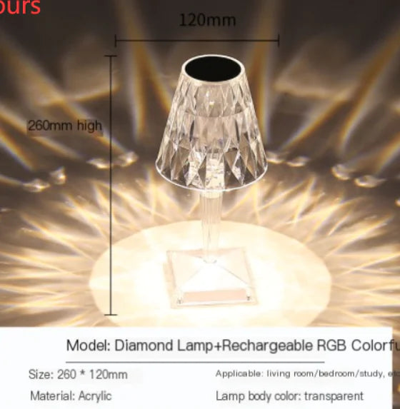 USB Touch LED Diamond Table Lamp - Kandy's Gadgets