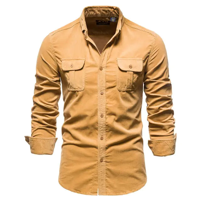 Men's Casual Corduroy Shirt - Kandy's Gadgets