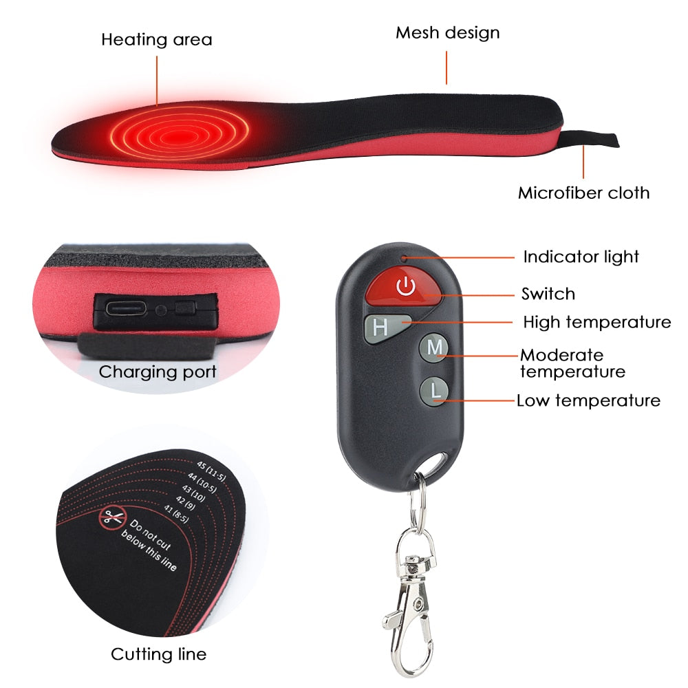 Rechargeable Insole Foot Warmer - Kandy's Gadgets