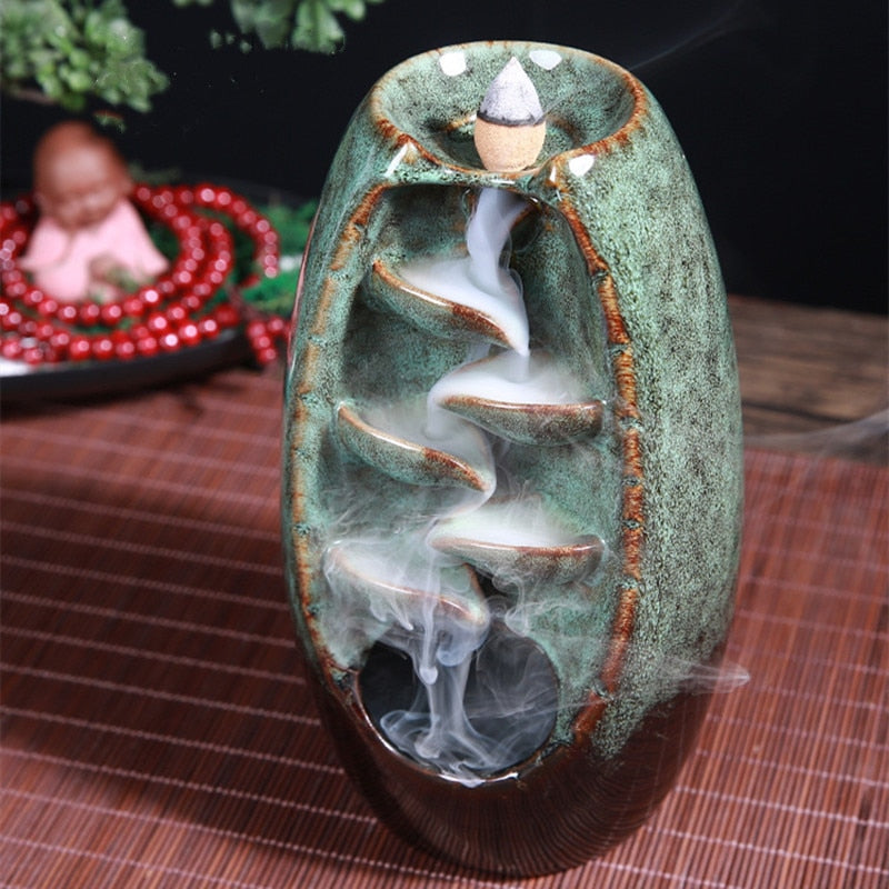 Ceramic Waterfall Incense Burner - Kandy's Gadgets