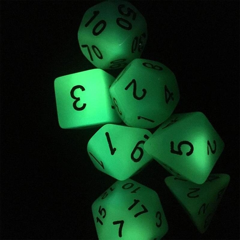 Fluorescent RPG Dice Set - Kandy's Gadgets