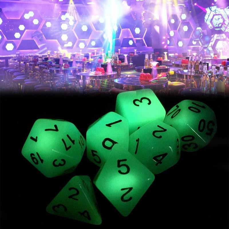 Fluorescent RPG Dice Set - Kandy's Gadgets