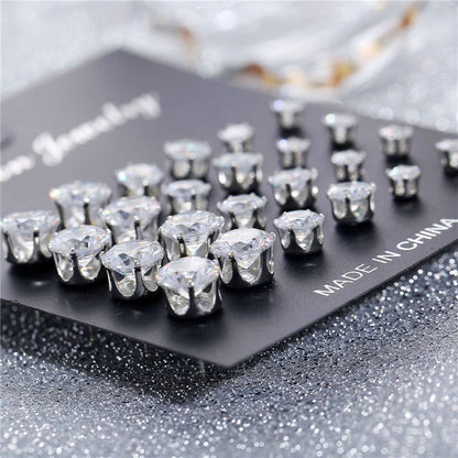 White Crystal Stud Earrings Set - Kandy's Gadgets