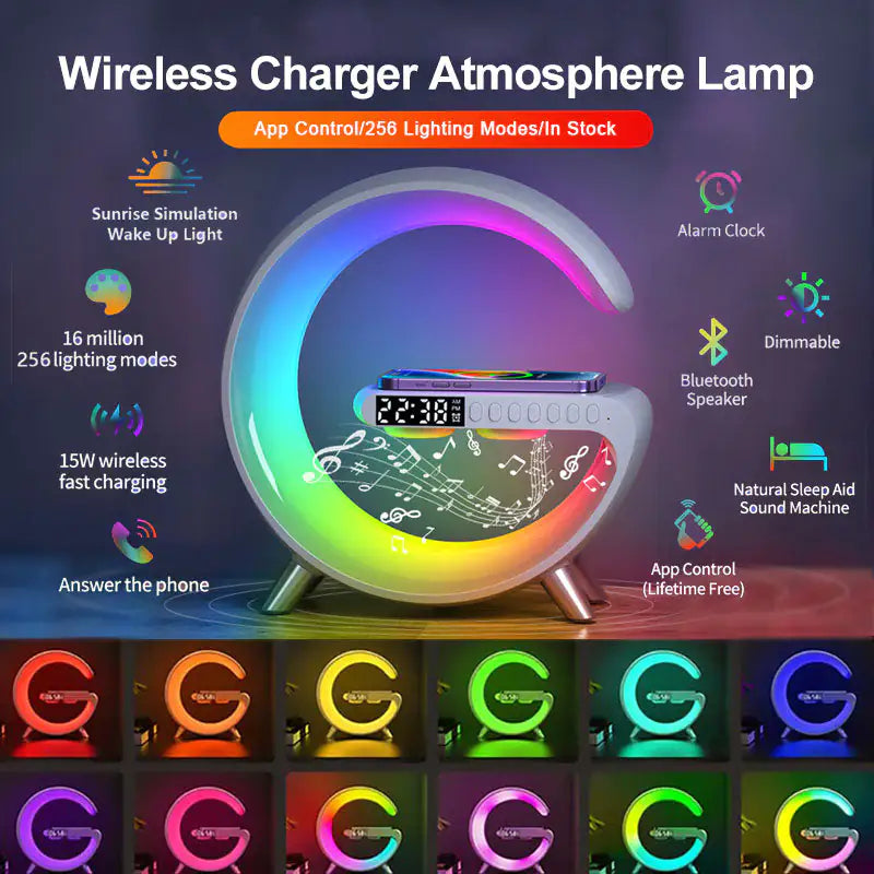 Bluetooth Speaker Wireless Charger Lamp - Kandy's Gadgets