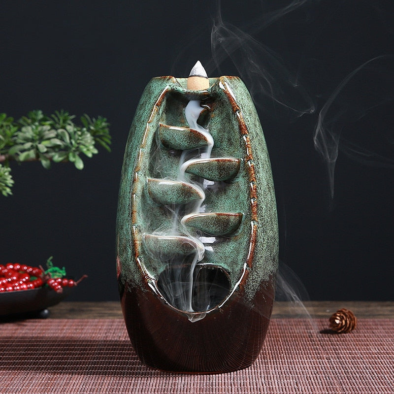 Ceramic Waterfall Incense Burner - Kandy's Gadgets