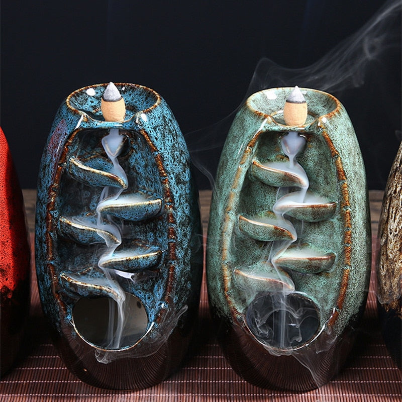 Ceramic Waterfall Incense Burner - Kandy's Gadgets